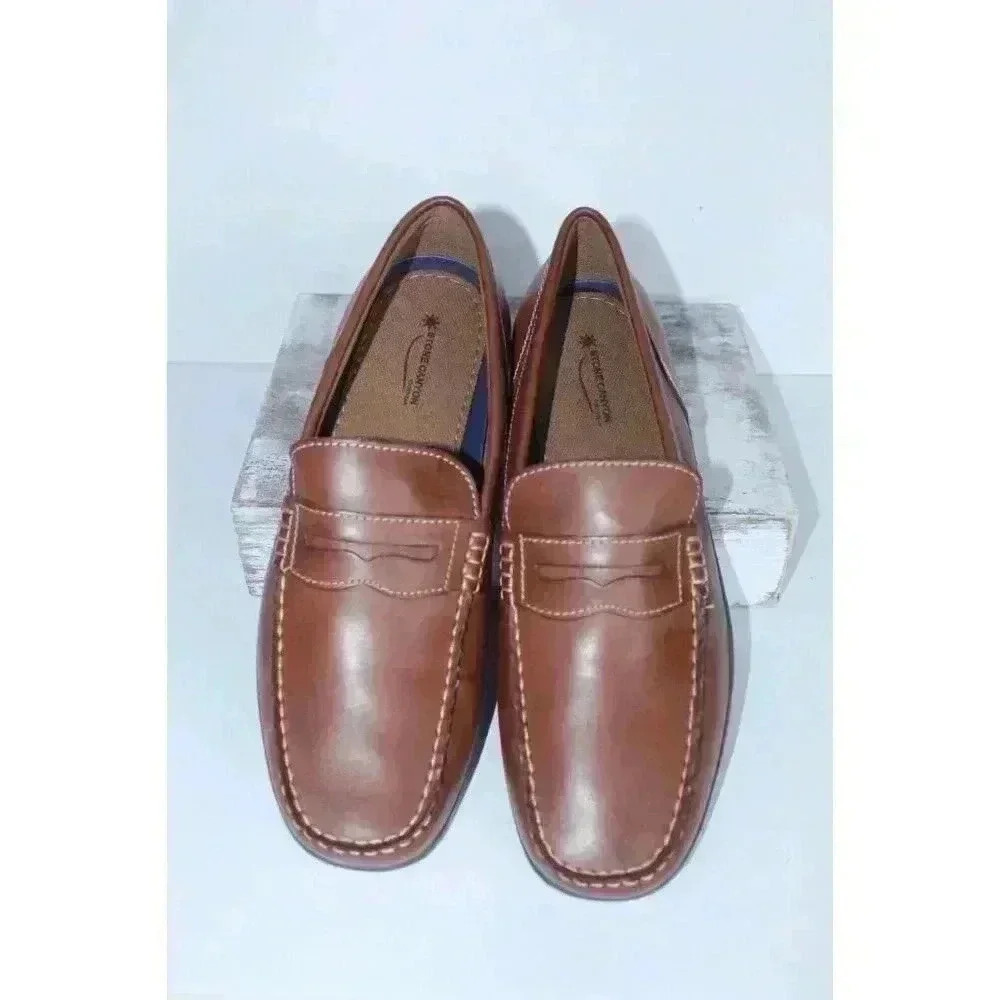 Stone Canyon Footwear Loafer Faux Leather Easy Slip On‎ Men's Shoe Size 10.5 NIB - Picture 2 of 11